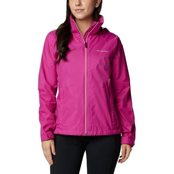 Columbia -927 Women's Pink Waterproof Long Sleeve Full Zip Windbreaker Jacket 1X - Picture 1 of 10